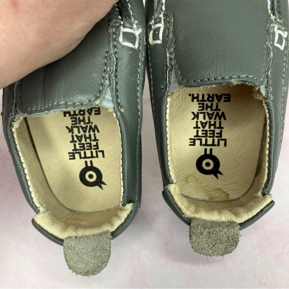 Old Soles Baby boat shoes taupe grey‎ leather loafers shoes 18 EU or 2 infant US